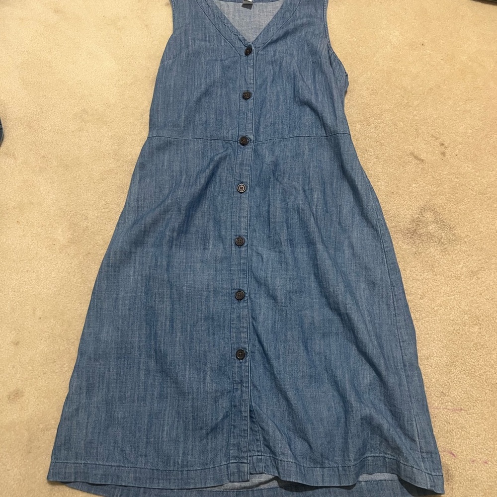 Old Navy Blue Button-Front Midi Dress - Picture 4 of 4